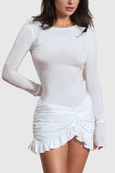 Adalinde Bağcıklı Dantelli Bodycon Mini Elbise